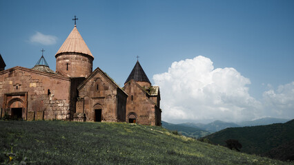 Fototapeta na wymiar Goshavank, Nor Getik is an Armenian medieval monastic complex of the XII-XIII centuries in the village of Gosh, Tavush region of Armenia.