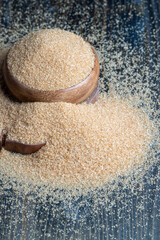 Brown crystalline sugar from cane