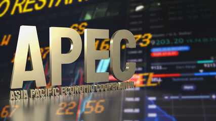 gold apec or Asia pacific economic cooperation on chart background for event business concept 3d rendering.