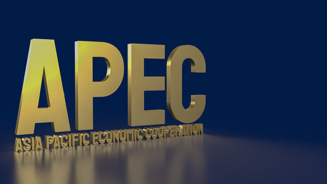 The gold apec or Asia pacific economic cooperation for event business concept 3d rendering