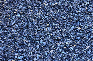 Coal anthracite enriched with a fine fraction, taken in the evening light.