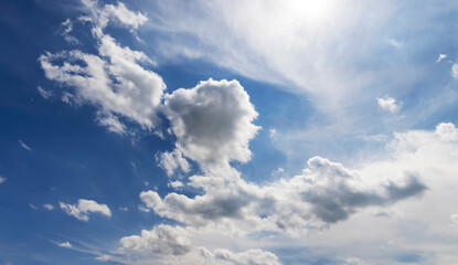 Blue sky with clouds in sunny weather