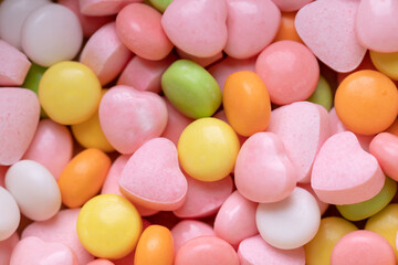 Color heart candy for the background