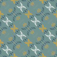 Ikat flowers tribal background Seamless Pattern. Ethnic Geometric Batik Ikkat Digital vector textile Design for Prints Fabric saree Mughal brush symbol Swaths texture Kurti Kurtis Kurtas
