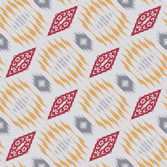 Ikat print tribal art Seamless Pattern. Ethnic Geometric Ikkat Batik Digital vector textile Design for Prints Fabric saree Mughal brush symbol Swaths texture Kurti Kurtis Kurtas
