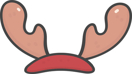 Cute Christmas reindeer Antler head band cartoon doodle hand drawn © Natsicha