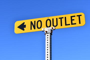 No outlet sign with a sunny clear background.