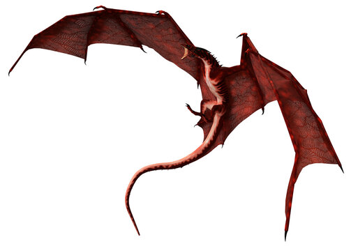 3D Rendered Fantasy Dragon Isolated on Transparent Background - 3D Illustration