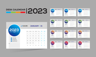 2023 desktop vector calendar design