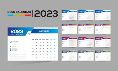 2023 desktop vector calendar design