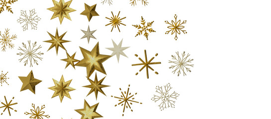 Snowflakes and bokeh lights on the blue Merry Christmas background. 3D render