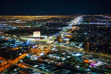 View of Las Vegas at night from the observation deck
