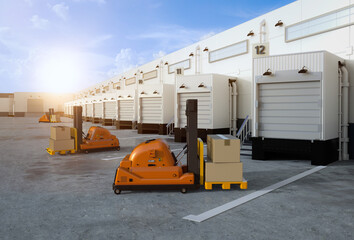 Automation forklift at warehouse