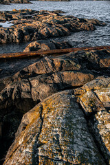 boulders on the shore