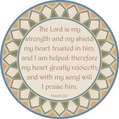 Psalm 28:7 in medieval frame