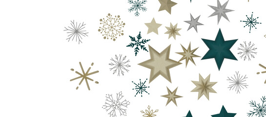 Holiday golden decoration, glitter frame isolated