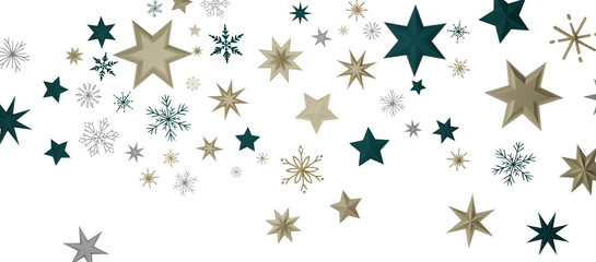 Holiday golden decoration, glitter frame isolated