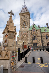 Ottawa, Ontario - October 20, 2022: View of the East Block on Parliament Hill.