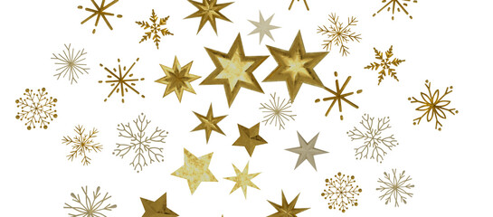 Holiday golden decoration, glitter frame isolated