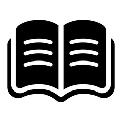 Glyph book icon on white background