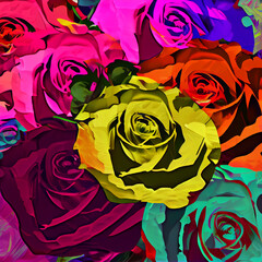 Roses Pop Art