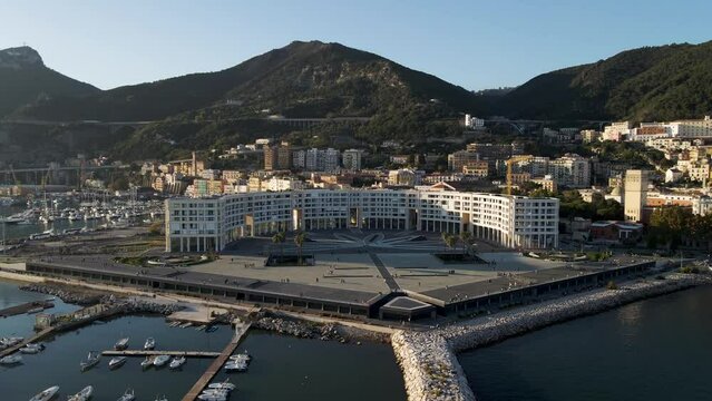Aerial view of Liberty Square (Piazza della Libert&agrave;) in Salerno downtown, Campania, Italy.