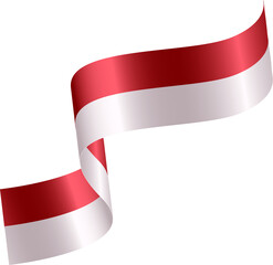 Fototapeta na wymiar red white ribbon indonesian flag