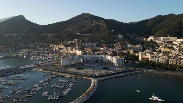 Aerial view of Liberty Square (Piazza della Libert&agrave;) in Salerno downtown, Campania, Italy.
