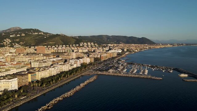 Aerial view of Salerno downtown, Campania, Italy.