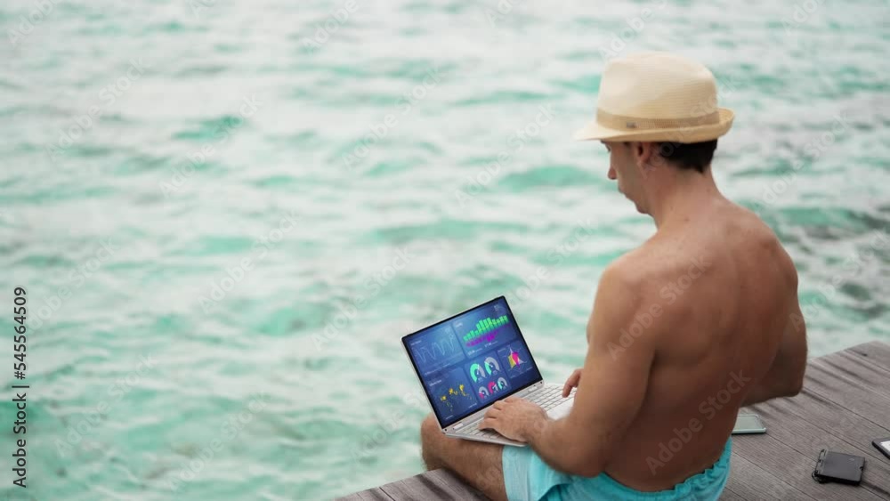 Fototapete Businessman Using Analytics Data KPI Dashboard Tech