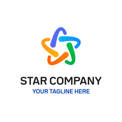 Star Motion Connection Linked Team Collaboration Vector Abstract Illustration Logo Icon Design Template Element