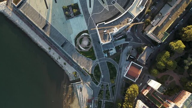 Aerial view of Liberty Square (Piazza della Libert&agrave;) in Salerno downtown, Campania, Italy.