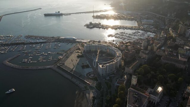 Aerial view of Liberty Square (Piazza della Libert&agrave;) in Salerno downtown, Campania, Italy.