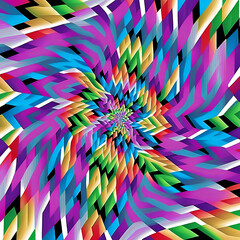 optical illusion seamless pattern, color explosion