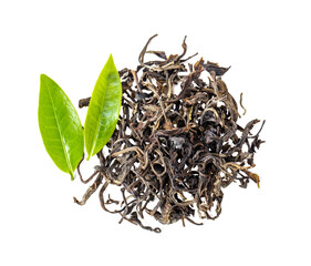 Fresh and dry tea isolated on transparent png