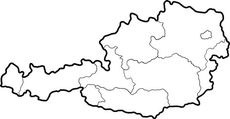 doodle freehand drawing of austria map. - obrazy, fototapety, plakaty