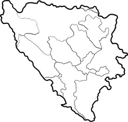 Fototapeta na wymiar doodle freehand drawing of bosnia map.