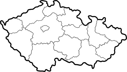 doodle freehand drawing of czech map.