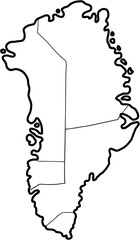 doodle freehand drawing of greenland map.