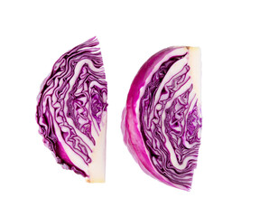 Slice red cabbage isolated on transparent png