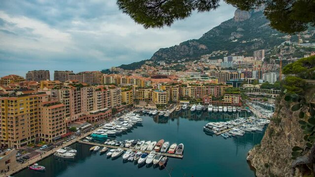 Stunning vista overlooking the marina at Monaco on the French Riviera.