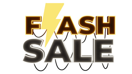 3D Render flash sale object Isolated icons 3D illustration Png