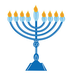 Menorah for Hanukkah on white background