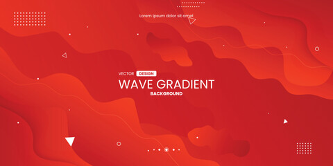 Abstract Red waves geometric background. Modern background design. gradient color. Fluid shapes composition. Fit for presentation design. website, banners, wallpapers, brochure, posters