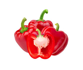 Red peppers isolated on transparent png