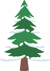 Watercolor Snowy Fir Tree