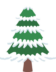 Watercolor Snowy Fir Tree