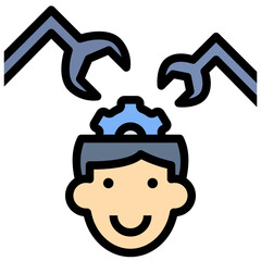 brain filled outline style icon