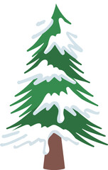 Christmas pine tree snow watercolor