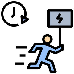 flash filled outline style icon
